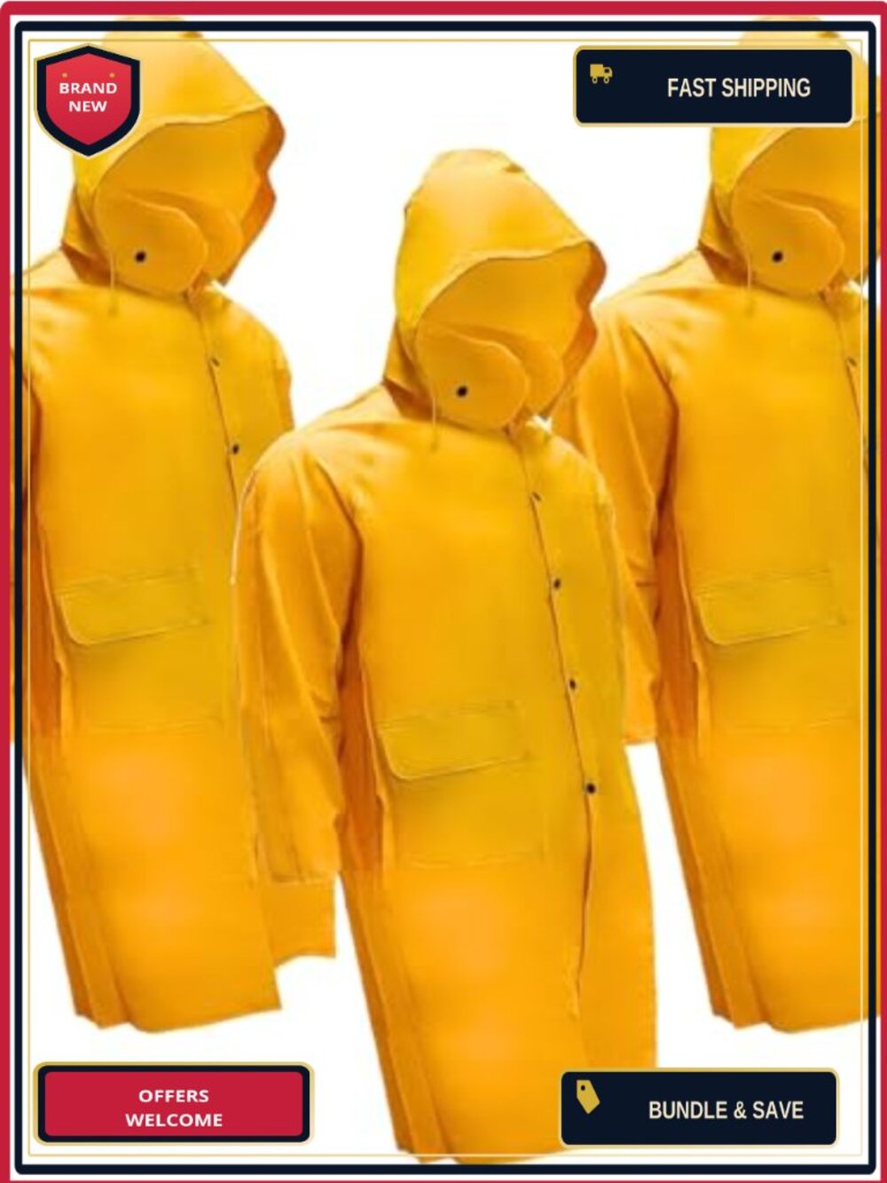 Heavyweight PVC Raincoat Jacket Waterproof Outdoor Gear